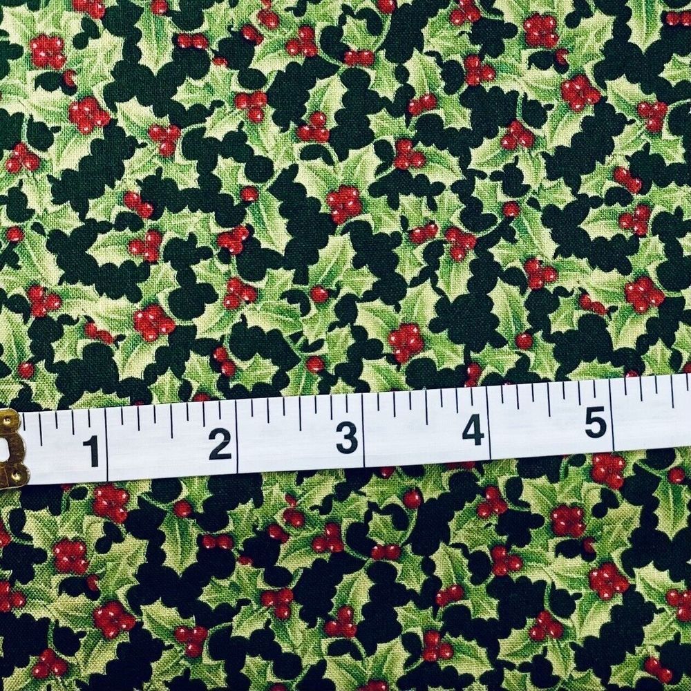 Festive Holly Fabric for Crafts
